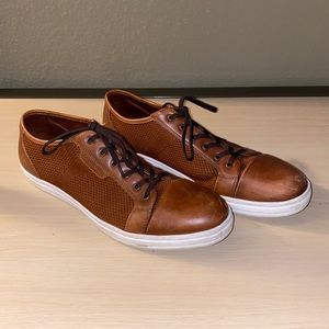 Kenneth Cole Brown Leather and Knitt Sneakers